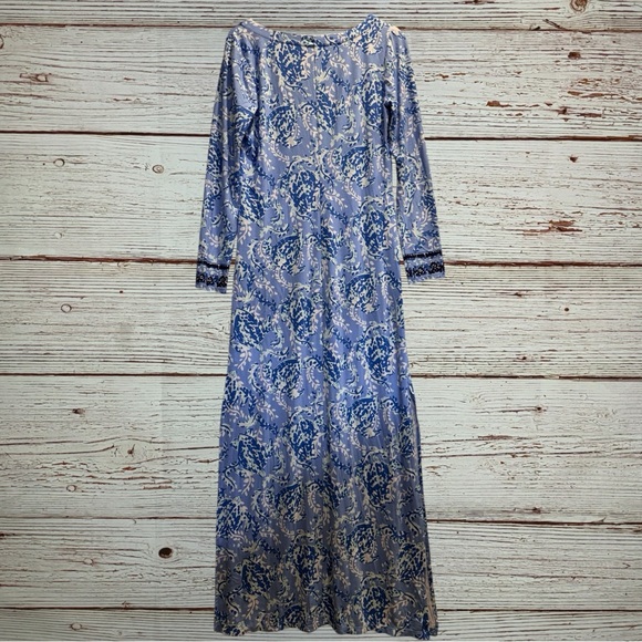 NWT Lilly Pulitzer UPF 50+ Faye Maxi Dress in Blue Peri Turtley Awesome Sz M - Picture 9 of 15